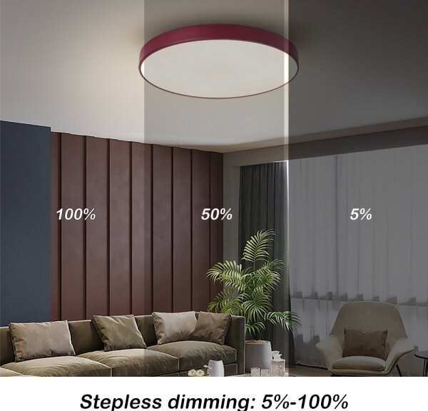 Brilagi-LED stmievateľné stropné svietidlo POOL LED/60W/230V 3000-6000K 50 cm burgundská+DO