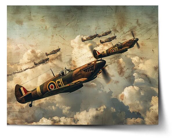 Sablio Plagát Stíhačky Spitfire v leteckej bitke - 60x40 cm