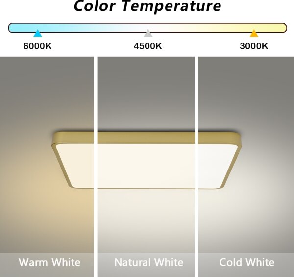 Brilagi-LED stmievateľné stropné svietidlo POOL LED/36W/230V 3000-6000K 40x40 cm zlaté + diaľkové ovládanie