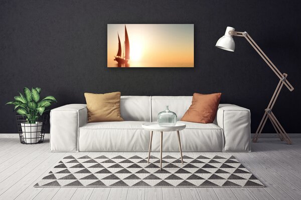 Obraz Canvas Loďka more slnko krajina 100x50 cm