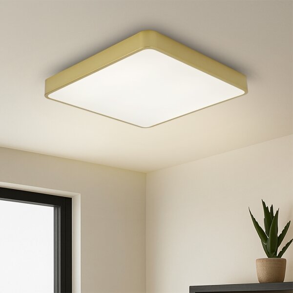 Brilagi-LED stmievateľné stropné svietidlo POOL LED/36W/230V 3000-6000K 40x40 cm zlaté + diaľkové ovládanie