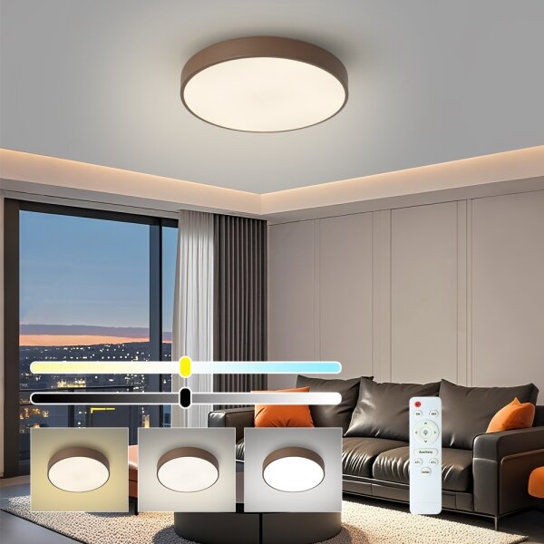 Brilagi - LED stmievateľné stropné svietidlo POOL LED/48W/230V 3000-6000K 40 cm hnedá s diaľkovým ovládaním