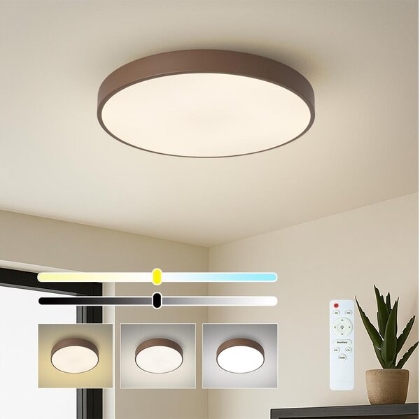 Brilagi - LED stmievateľné stropné svietidlo POOL LED/48W/230V 3000-6000K 40 cm hnedá s diaľkovým ovládaním