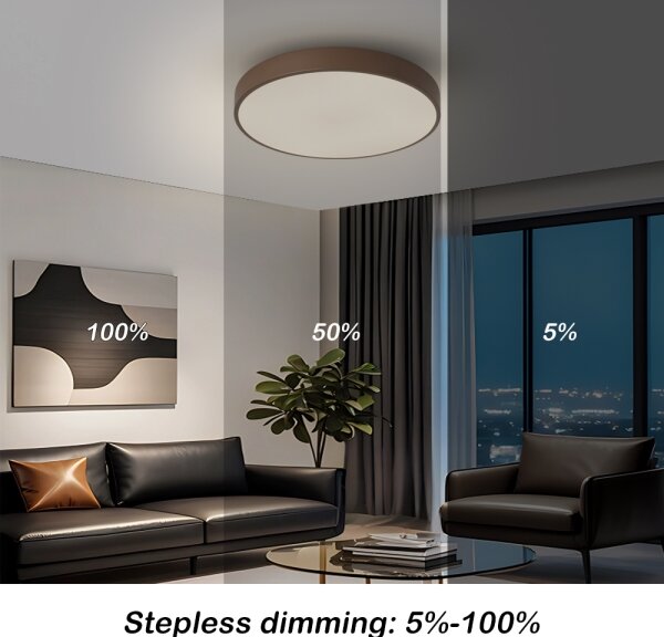 Brilagi - LED stmievateľné stropné svietidlo POOL LED/48W/230V 3000-6000K 40 cm hnedá s diaľkovým ovládaním