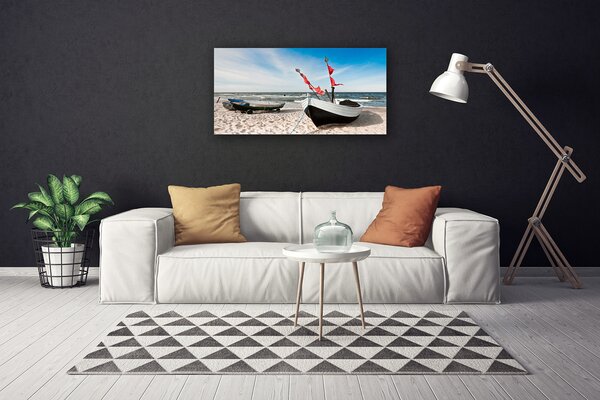 Obraz Canvas Loďka pláž príroda 100x50 cm
