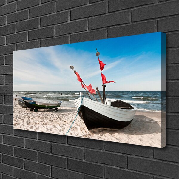 Obraz Canvas Loďka pláž príroda 100x50 cm