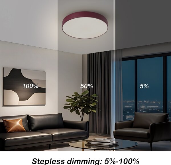 Brilagi-LED stmievateľné stropné svietidlo POOL LED/36W/230V 3000-6000K 30 cm bordové+DO