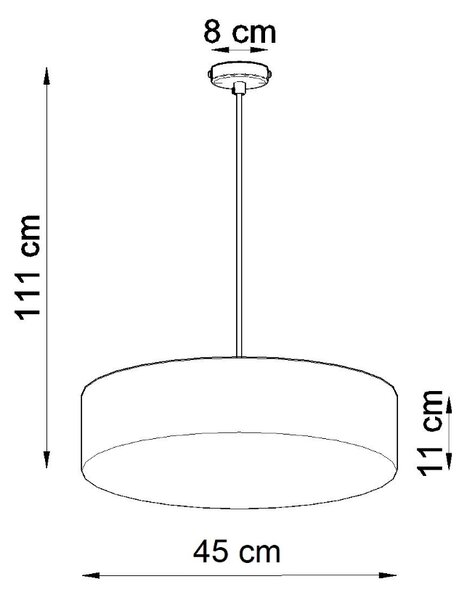 Závesné svietidlo Arena, 1x biele plastové tienidlo, (biely plast), (fi 45 cm)
