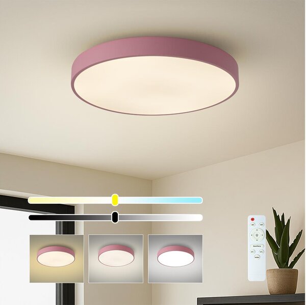 Brilagi - LED stmievateľné stropné svietidlo POOL LED/60W/230V 3000-6000K 50 cm ružové+DO