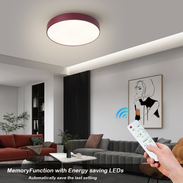 Brilagi-LED stmievateľné stropné svietidlo POOL LED/36W/230V 3000-6000K 30 cm bordové+DO