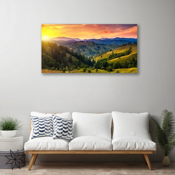 Obraz Canvas Krajina lúka západ 100x50 cm