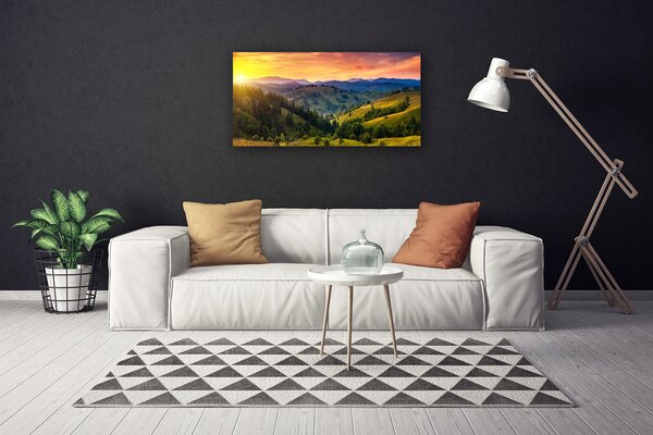 Obraz Canvas Krajina lúka západ 100x50 cm