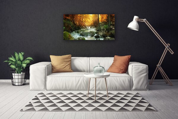 Obraz Canvas Vodopád príroda les jeseň 100x50 cm