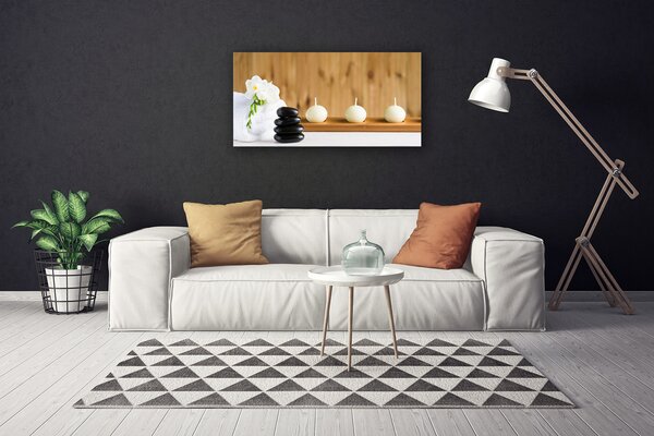 Obraz Canvas Sviece kamene zen kúpele 100x50 cm