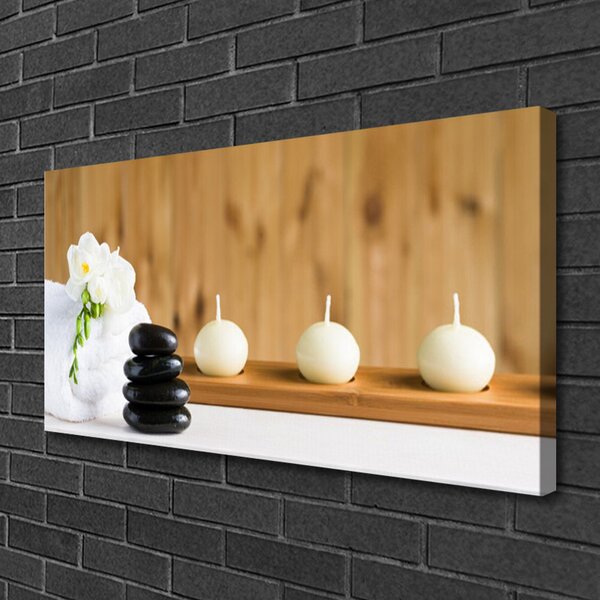 Obraz Canvas Sviece kamene zen kúpele 100x50 cm