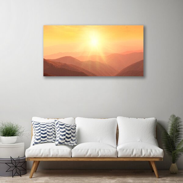 Obraz Canvas Slnko hory príroda 100x50 cm