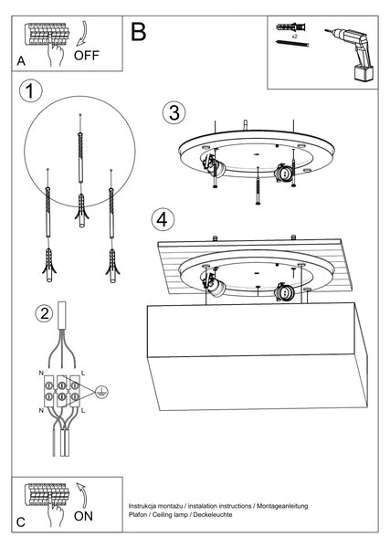 Stropné svietidlo Horus, 1x sivé plastové tienidlo, (biely plast), (25 cm)