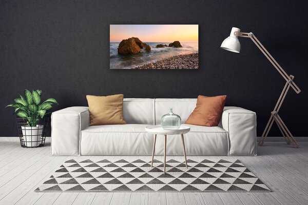 Obraz Canvas Pobrežie more vlny skaly 100x50 cm