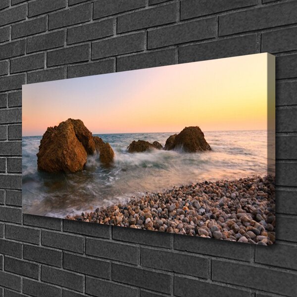 Obraz Canvas Pobrežie more vlny skaly 100x50 cm