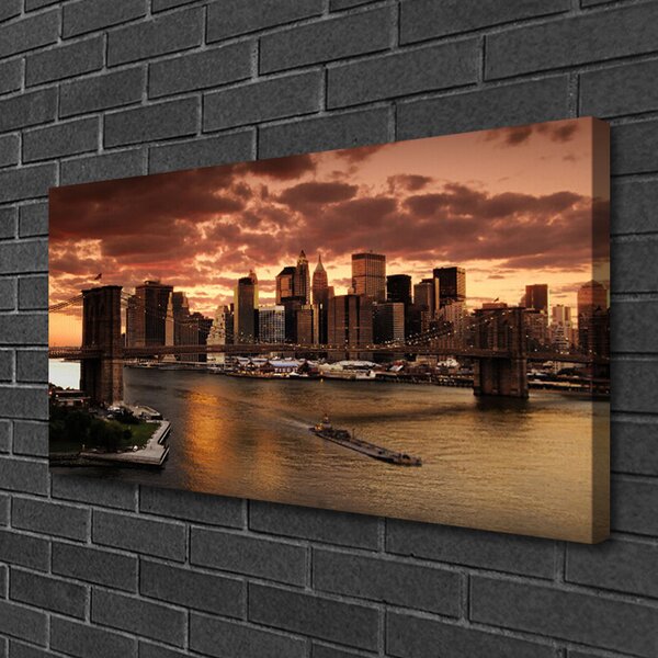 Obraz Canvas Mesto brooklynský most 100x50 cm