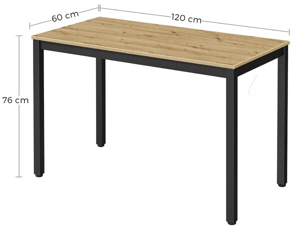 Jedálenská zostava: TESSA 120x60 artisan dub/čierne nohy + 4 ks KITO stoličky biele/prírodné nohy