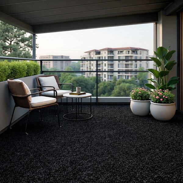 Europe Grass , Umelá tráva PartyGrass Black, vyrezať kruh, šíře 4m, čierna