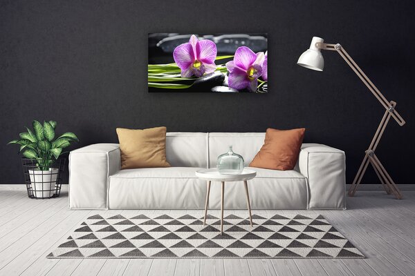 Obraz Canvas Orchidea kamene zen kúpele 100x50 cm