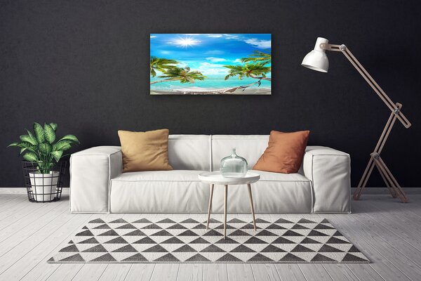 Obraz Canvas Tropické palmy hamaka pláž 100x50 cm
