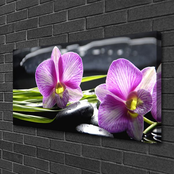 Obraz Canvas Orchidea kamene zen kúpele 100x50 cm