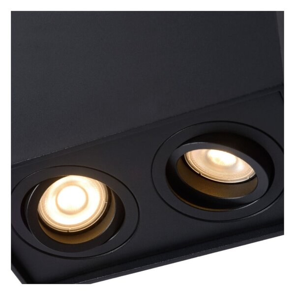 Lucide 22953/02/30 stropné bodové svietidlo Tube 2x50W | GU10 - čierna, nastaviteľné, stmievateľné