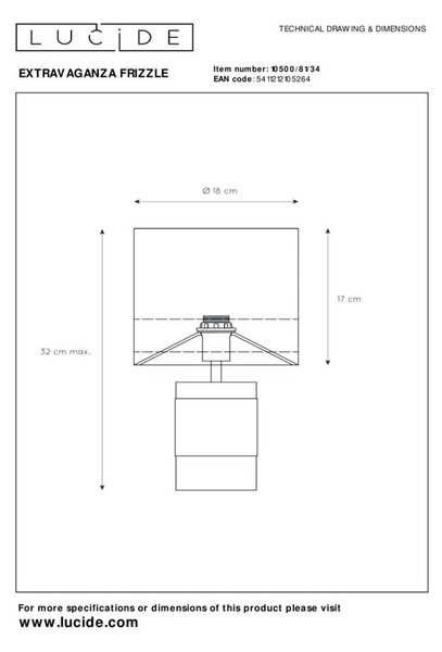 Lucide 10500/81/34 stolná lampička Extravaganza Frizzle 1x40W | E14 - žltá, kov, vypínač na kábli