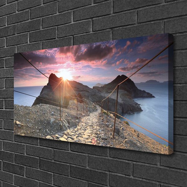 Obraz Canvas Hory chodník útes západ 100x50 cm