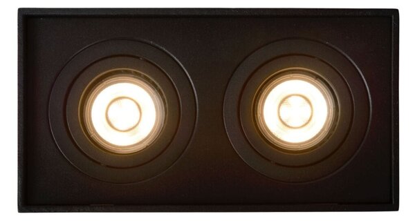 Lucide 22953/02/30 stropné bodové svietidlo Tube 2x50W | GU10 - čierna, nastaviteľné, stmievateľné