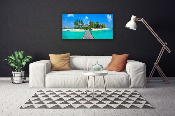 Obraz Canvas Tropická pláž palmy 100x50 cm