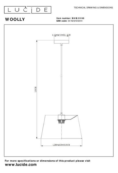 Lucide L104160166 závesné stropné svietidlo WOOLLY E27