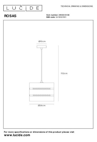 Lucide L214330130 závesné stropné svietidlo ROSAS E27