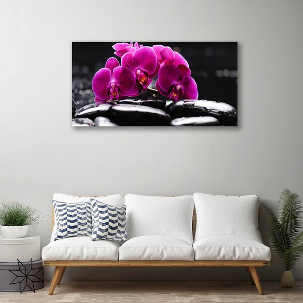 Obraz Canvas Kamene zen orchidea kúpele 100x50 cm
