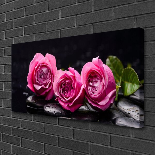 Obraz Canvas Ruže kamene zen kúpele príroda 100x50 cm