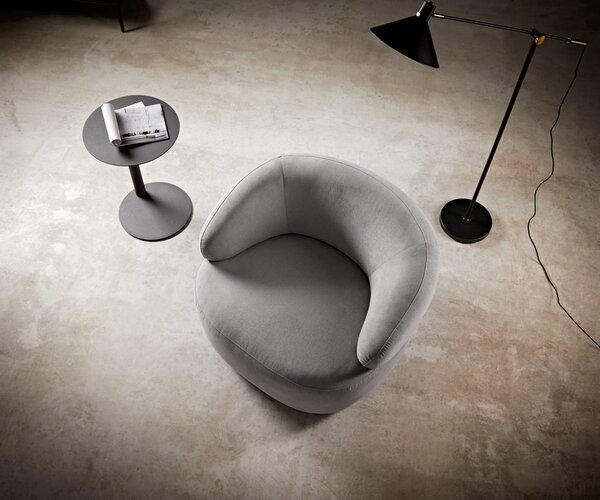 DELIFE Lounge kreslo Nova 88x88 cm mikrovlákno sivá