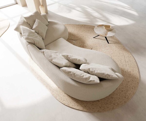 DELIFE Pohovka Edina 330x170 cm bouclé bielo-krémová
