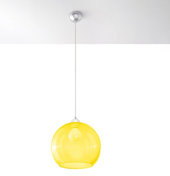 Závesné svietidlo Ball, 1x žlté sklenené tienidlo