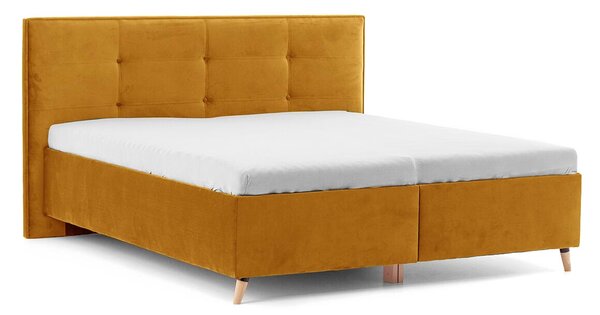 DREVONA® Manželská posteľ 160 cm ZARA, žltá Terra 48