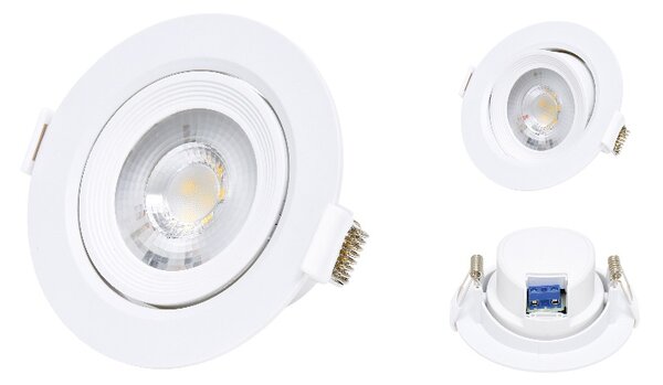 LED kruhové zapustené svietidlo výklopné 5W, denná biela (LED-DLR-5W/4100)
