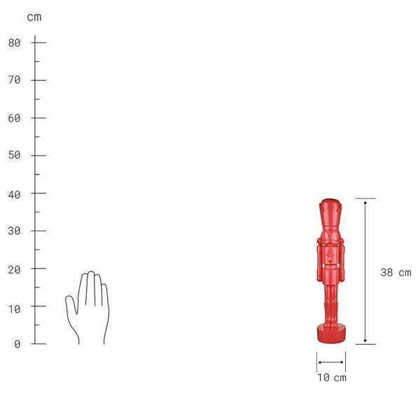 JAMES Dekoračný luskáčik 38 cm - červená