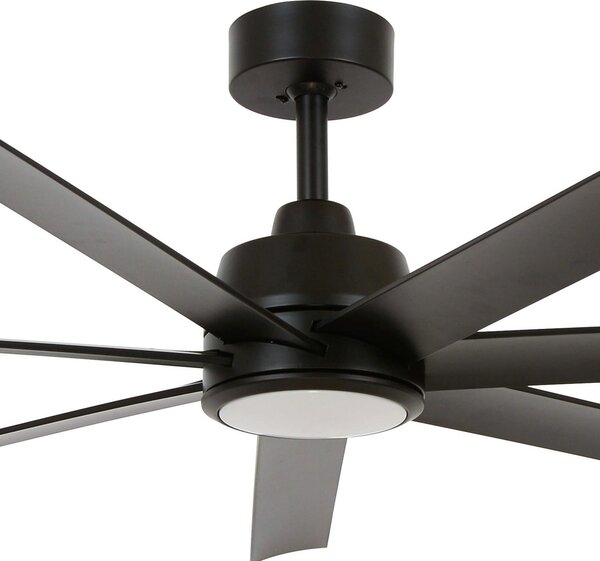 Stropný ventilátor Atlanta so svetlom, čierny, tichý – Beacon Beacon Lighting, Atlanta, stmievateľné, Čierna, Obývacia izba, Plast, Moderný
