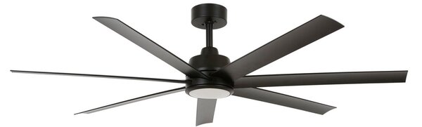 Stropný ventilátor Atlanta so svetlom, čierny, tichý – Beacon Beacon Lighting, Atlanta, stmievateľné, Čierna, Obývacia izba, Plast, Moderný