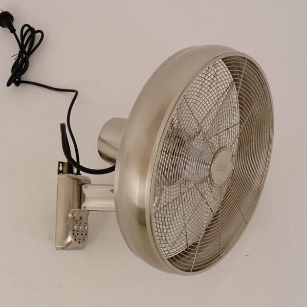 Nástenný ventilátor Breeze, chrómová farba/číry, Ø 41 cm – Beacon Beacon Lighting, Breeze, Metalická, Obývacia izba, Plast