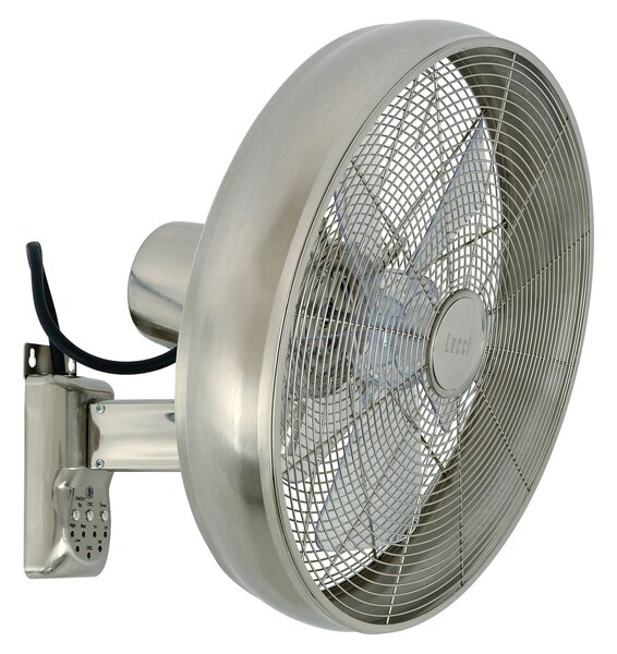 Nástenný ventilátor Breeze, chrómová farba/číry, Ø 41 cm – Beacon Beacon Lighting, Breeze, Metalická, Obývacia izba, Plast