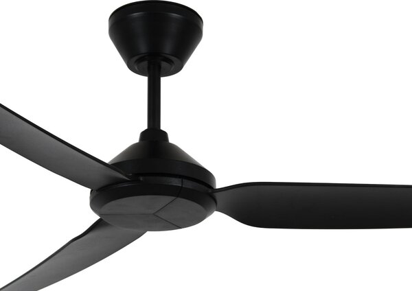 Stropný ventilátor Polis, čierny, Ø 137 cm, tichý – Beacon Beacon Lighting, Polis, Čierna, Obývacia izba, Plast, Moderný