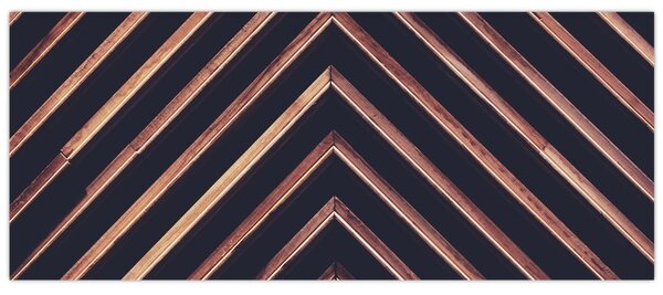 Obraz dreveného motívu na čiernom pozadí (120x50 cm)
